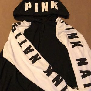 Pink Victoria Secret crop pull over hoodie